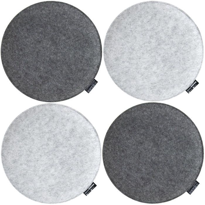 Lot De 4 Coussins De Chaise Carrés En Feutre MorNon - 35x35 Cm, Antidérapants, Intérieur/extérieur