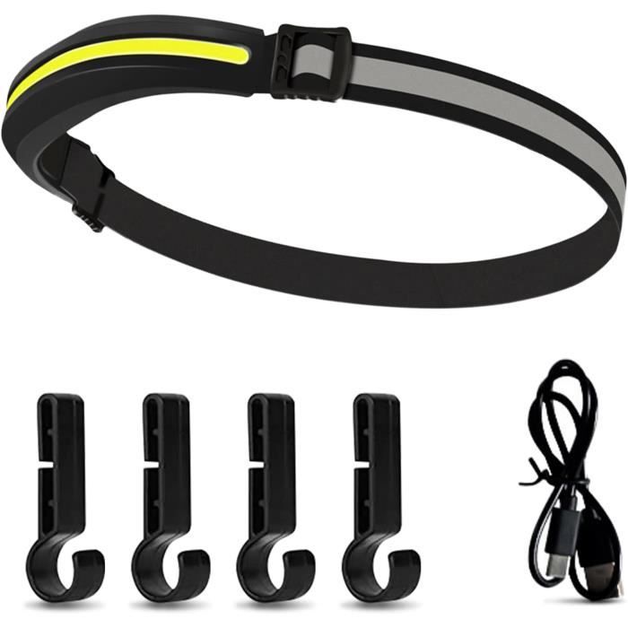 2 Lampes Frontales Rechargeables 230° - 5 Modes, Capteur Mouvement, étanche IPX4, Batterie 1200 MAh - 5