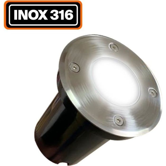 Spot Encastrable de Sol Rond Inox 316 Exterieur IP65 GU10