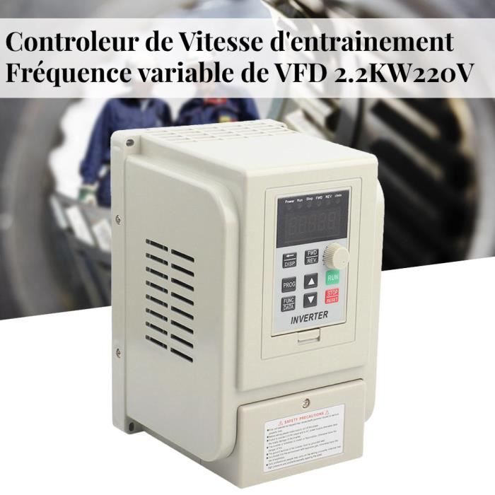 Variateur De Fréquence Monophasé 220V 1.5kW 8A Pour Moteur - Contrôle De Vitesse VFD, Dimensions 12.5x12.5x18 Cm