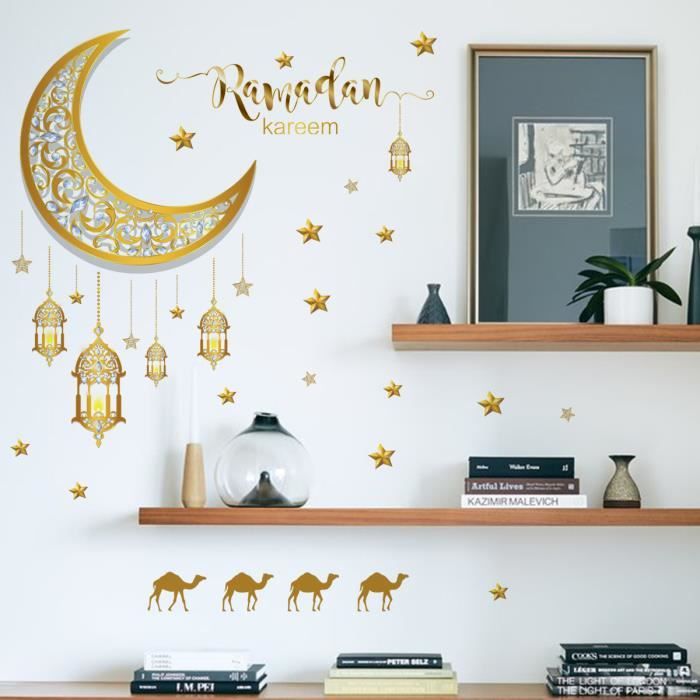 Stickers muraux décoratifs salon chambre stickers muraux Lampe étoile clair de lune Toile de fond anglaise