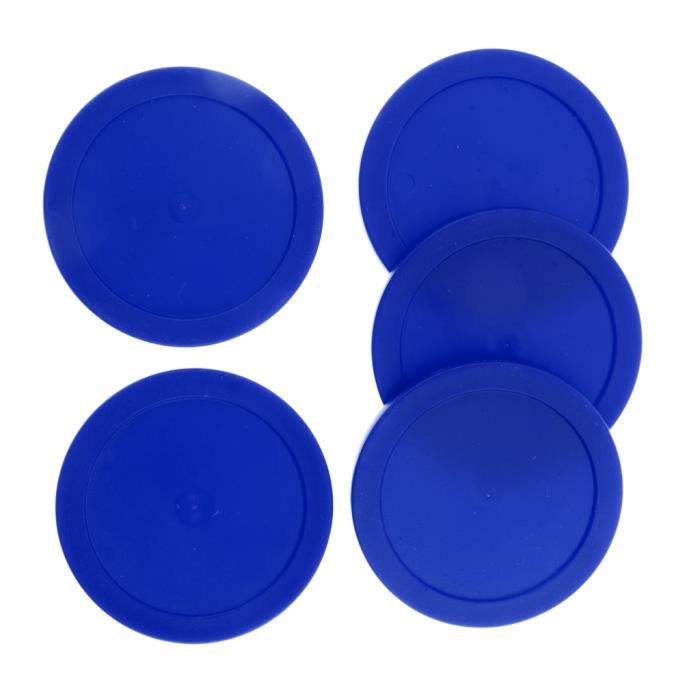 Lot De 5 Palets De Hockey Sur Table - Diamètre 62mm - Bleu - Plastique Durable - Pour Tables De Air Hockey