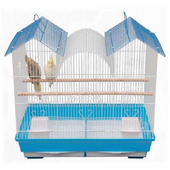 HUOLE. Cage à oiseaux pour pachydermes, perroquets, perruches et petits élevages anglais, bleu