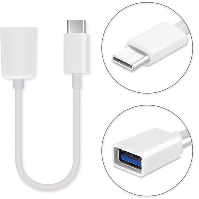 Noir-adaptateur USB type-c vers USB3, Thunderbolt 3 vers USB femelle, câble  OTG Compatible avec iPad,Air et a - Cdiscount Informatique