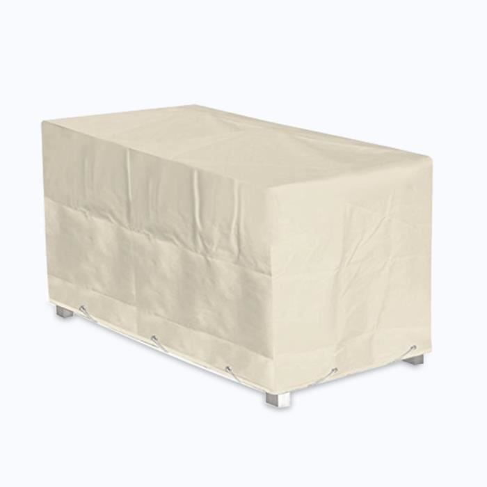 Housse de protection pour table de jardin - JUANIO - 165 x 115 x 80 cm - Imperméable - Polyester - Noir - Jardin