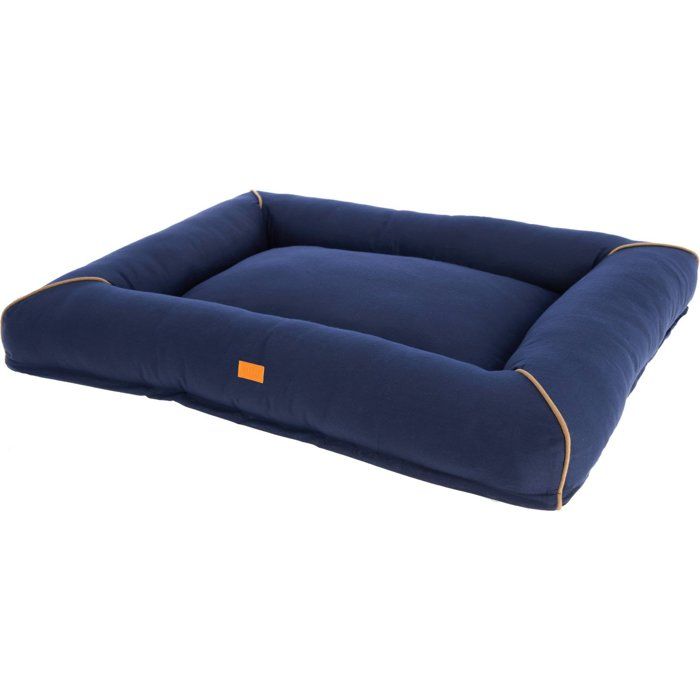 Corbeille Jerome – Bleu foncé / Cognac – 110 × 90 × 10 cm