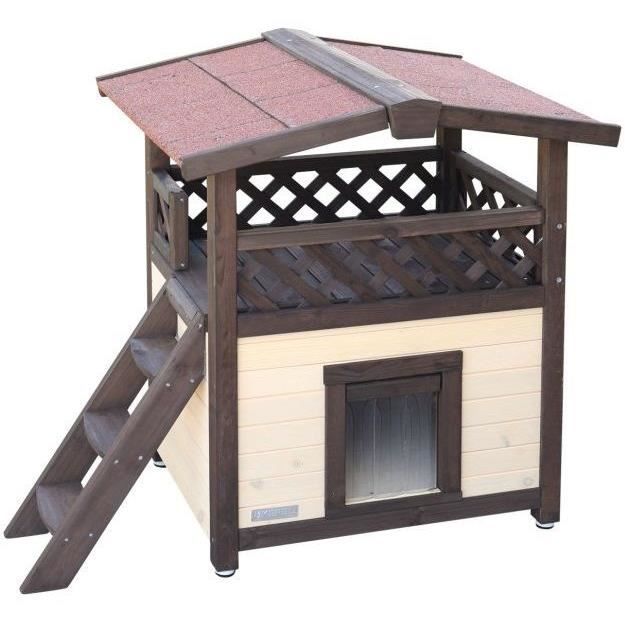 Maison pour chat extérieure 88 x 57 x 77 cm - KERBL - 4-Seasons Deluxe - Espace intérieur isolé thermiquement Maison pour chat extérieure 88 x 57 x 77 cm - KERBL - 4-Seasons Deluxe - Espace intérieur isolé thermiquement