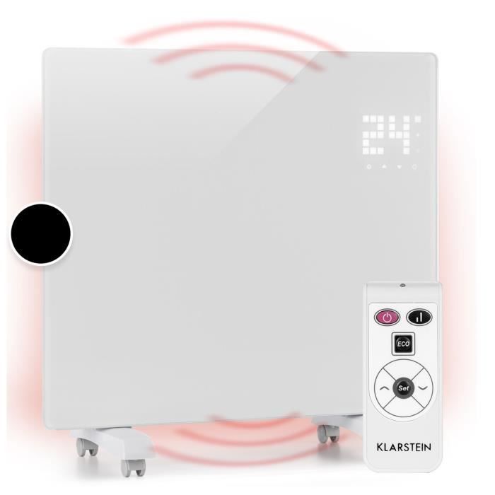 Radiateur électrique - Klarstein - 1000 W - convecteur électrique  programmable - convecteur mobile - chauffage d'appoint - blanc - Cdiscount  Bricolage
