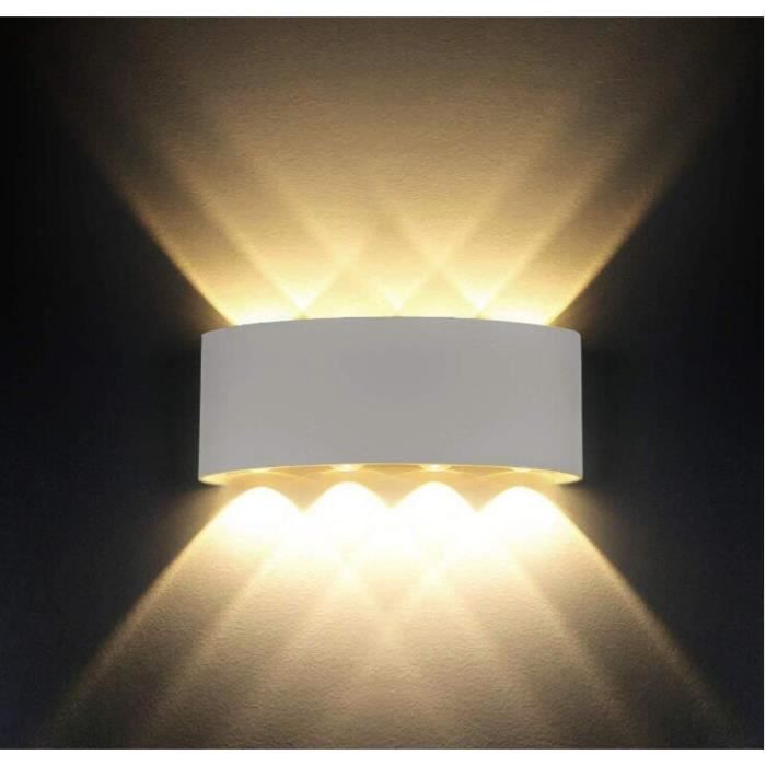 5500K Applique LED Murale 20W Blanche Carr/é IP65 Blanc Neutre 4000K