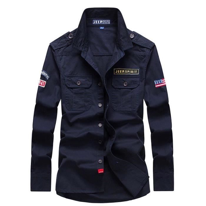 Chemise Homme Manches Longues Motif Voiture SUV - 100% Polyester, Poches, Tailles S à 2XL