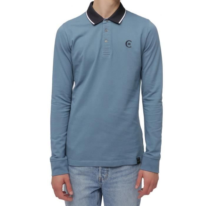 Cerruti 1881 Polo manches longues uni Fillipo Bleu Denim Homme Bleu denim Cdiscount Pret a Porter
