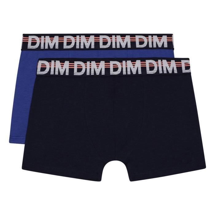 Dim Boxer Garçon Lot De 3 – Coton Stretch Respirant, Ceinture Logo, Couleurs Vives, Confort Quotidien