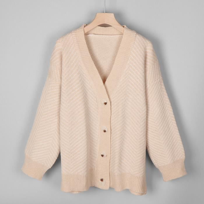 Cardigan Décontracté Manches Longues Découpé Pull