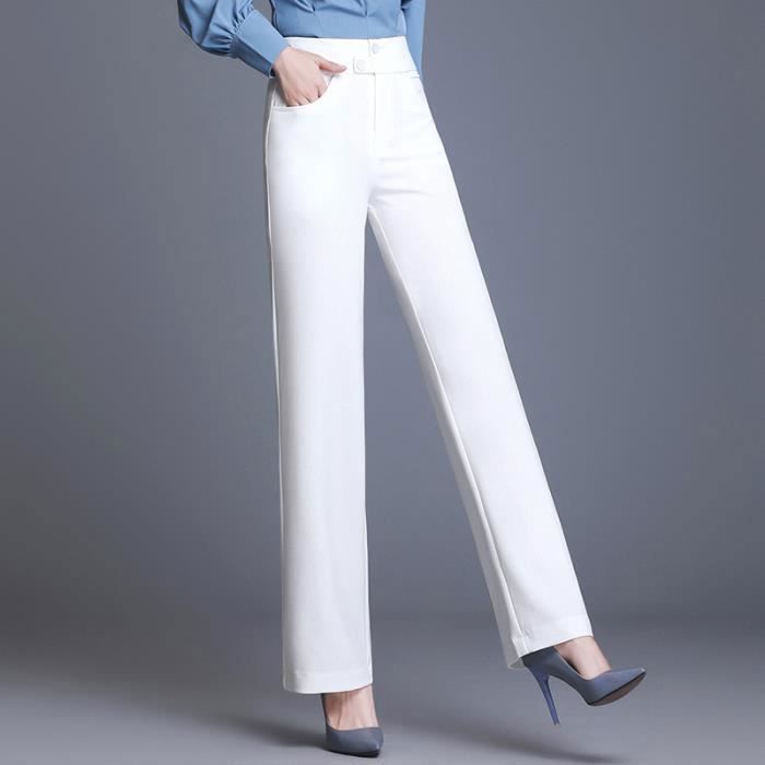 Pantalon de Costume Femme D contract Taille Haute Coupe Droite