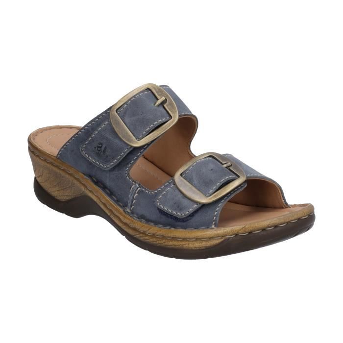 Sabots pour Femme JOSEF SEIBEL Catalonia 76 Cuir Bleu Blue Cdiscount Chaussures