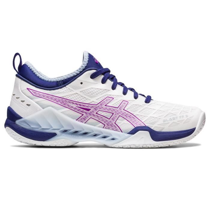 chaussures de handball indoor femme asics blast ff 3 - white/orchid - 37