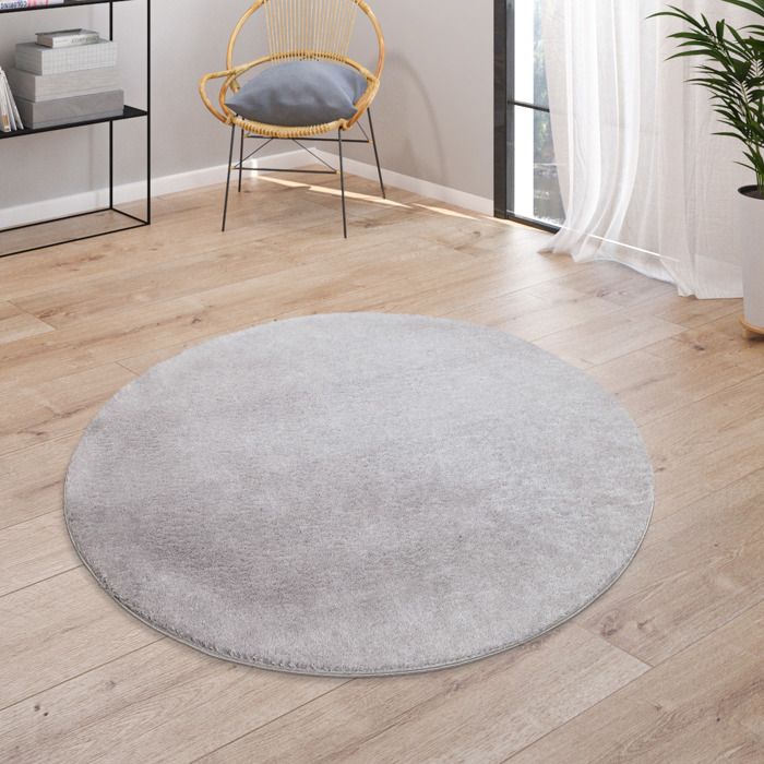 Tapis Salon Uni Moderne Paco Home Poils Ras 80x150 Cm Argent - Élégant Et Confortable