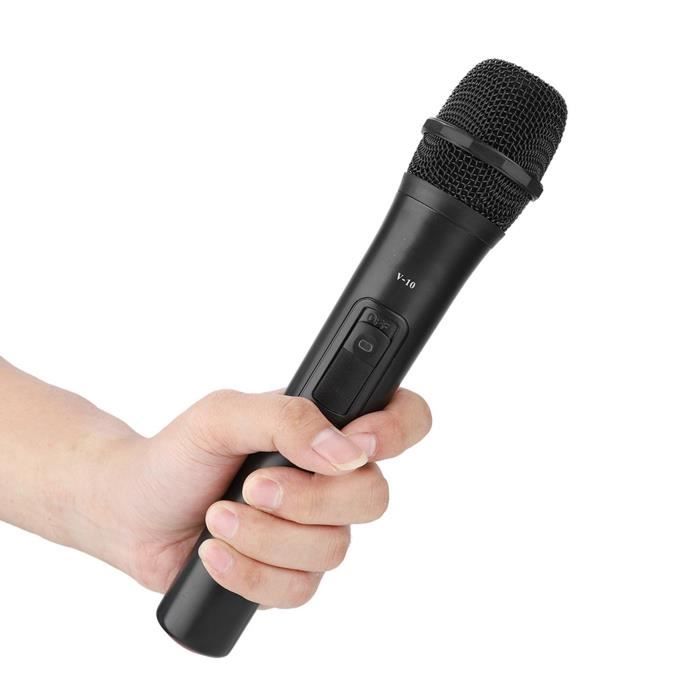 Microphone sans Fil, Amplificateur Audio de Micro Portable UHF Universel Noir, Mégaphone, pour Karaoké, Spectacle Vivant,