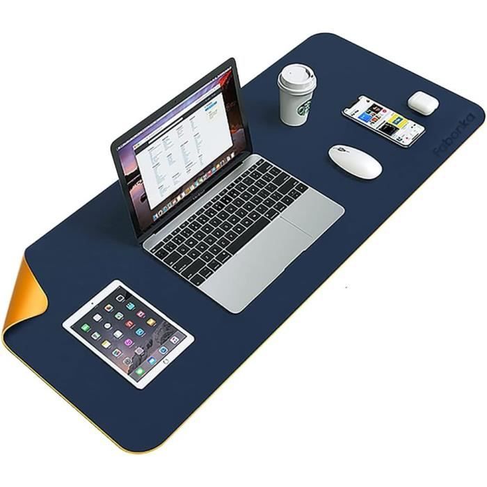 Tapis De Souris Xxl En Cuir Pu Double Face, Tapis De Bureau Multifonctionnel, Protection De