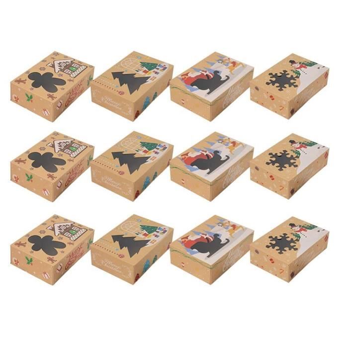 Boîtes à Friandises Dorées Holiday Time Avec Fenêtre - Lot De 2 (20x8x6 Cm Environ)