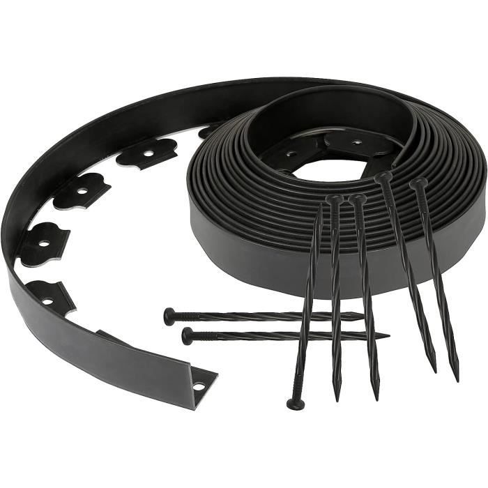 Daromigo Bordure de pelouse flexible en plastique avec 60 ancrages pour l'ancrage, bordure de Daromigo Bordure de pelouse flexible en plastique avec 60 ancrages pour l'ancrage, bordure de