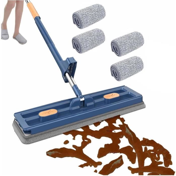 Balai Clean 360 avec 6 serpillères - balai pratique pour laver le sol efficacement - Maison Reneé