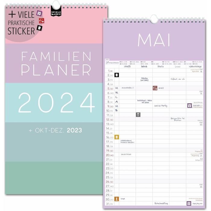 Calendrier 2024 Calendrier mensuel imprimable 2024 Grand calendrier mural  pour planificateur de ménage familial Grand calendrier mural Planificateur  de mamans -  France