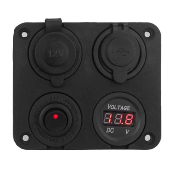 Ashata Panneau De Commutateur à Bascule 12V 4 Gang LED Interrupteur à Bascule Panneau Allume