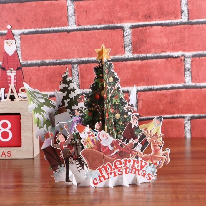 Carte De Vœux De Noël 3D Carte De Message De Veille De Noël Carte De