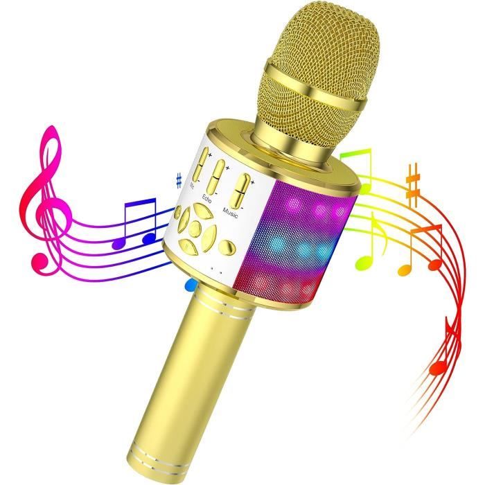 Jouet phone - Accessoires De Chant Sans Fil Avec Lumières Colorées - Enfant Avec Support,Pour Anniversaire Maison École Et Spectacle Pour Garçons Filles