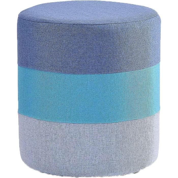 Housse De Pouf Carrée En Velours élastique - Taille Unique 55x55cm - Antidérapante Et Lavable - Couleur Bleu Profond - 9