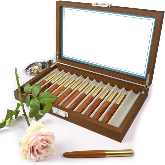 Lot De 2 Présentoirs à Stylos En Acrylique Transparent - Support Bureau Stable Pour Stylos Plume, Crayons Et Maquillage
