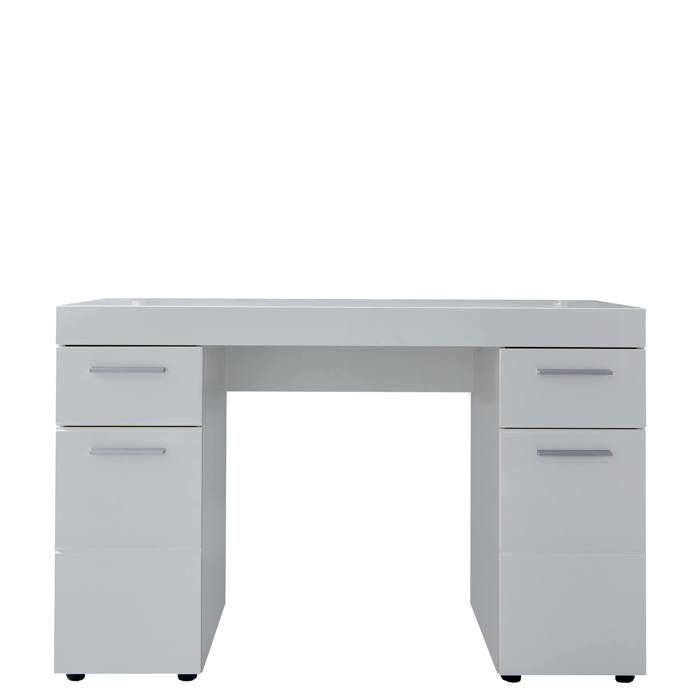 AMANDA - Bureau mélaminé coloris blanc avec 2 tiroirs et deux placards. L - H - P : 120 76 41 cm. AMANDA - Bureau mélaminé coloris blanc avec 2 tiroirs et deux placards. L - H - P : 120 76 41 cm.