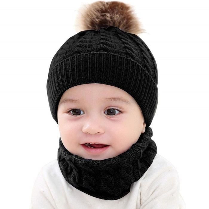 Bonnet Bebe Fille Hiver Pompom 0 24 Mois Tricotes Bonnet Bebe Garcon Naissance Chaud Echarpe Bebe Fille Automne Ensemble Bebe M155 Cdiscount Pret A Porter