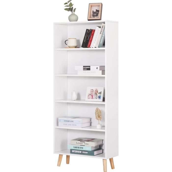 Bibliothèque Meuble de Rangement Étagère WOLTU - Blanc - 60x24x144cm Bibliothèque Meuble de Rangement Étagère WOLTU - Blanc - 60x24x144cm