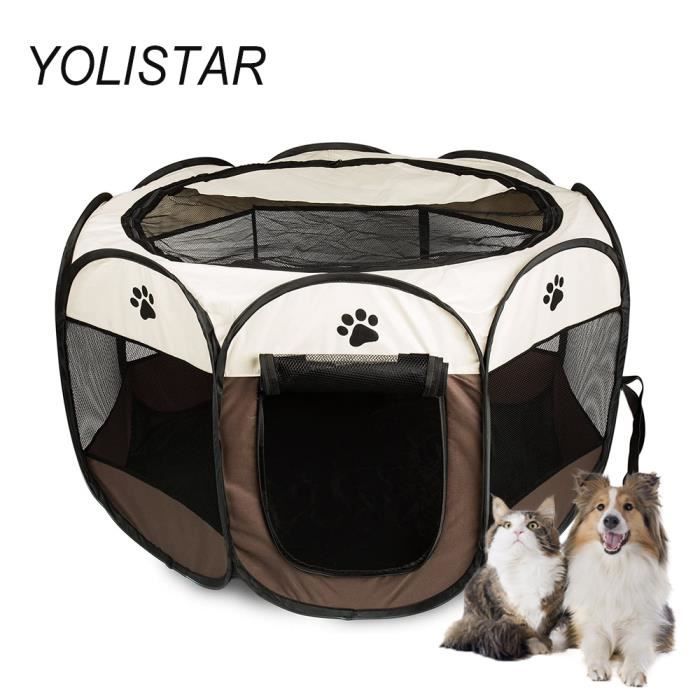 Comparer les prix de Style Parc Chien Parc à Chiot Enclos pour Chiens Chats Lapins Pliable Utiliser à l'intérieur et à l'extérieur (Brun)