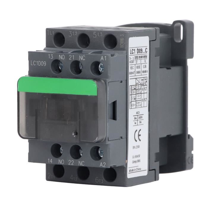 Contacteur AC LC1D25 25A 380V - Bobine Cuivre, 1NO 1NC, Pour Contrôle Moteur Industriel