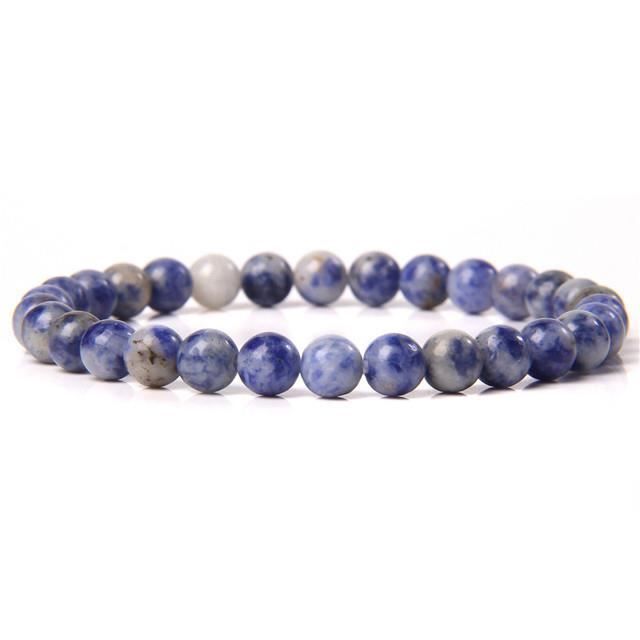 Bracelet Perles Sodalite 6mm Et Laiton - Sur Mesure Homme/femme, Fait Main En France