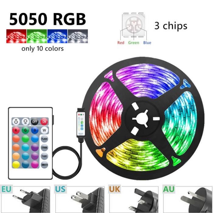 Bande Rack Color BANDE LED,10 colors IR control-NON Waterproof-5M--Bande lumineuse Led ...