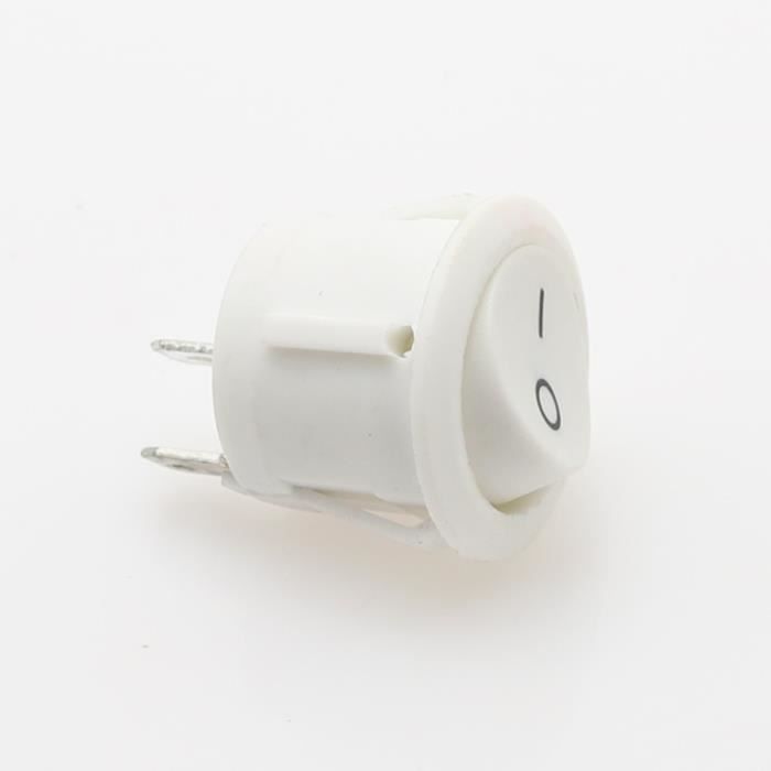 Lot De 5 Interrupteurs à Bascule Ronds 2 Broches KCD2 - 10A/125V, 6A/250V - Pour Voiture, Bateau, Installation Facile