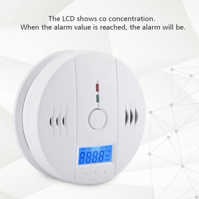 LVX Détecteur de Monoxyde de Carbone CO Gaz portable Surveillance Capteur Empoisonnement Avertissement d'alarme du Testeur A118