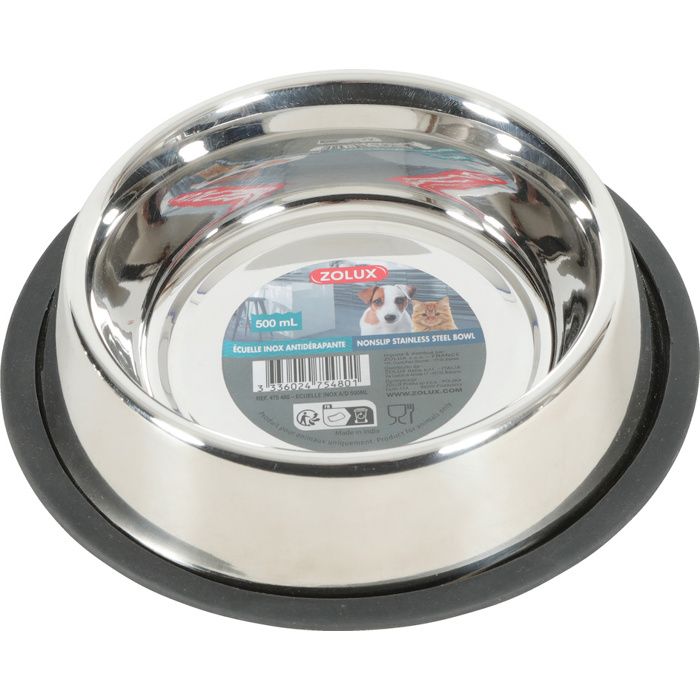 Ecuelle ronde inox Zolux - Diamètre 25 cm
