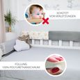Tour de lit bebe protection enfant 90 cm - contour de lit bébé complet respirant protège-lit bord en mousse  Gris Clair Velours-1