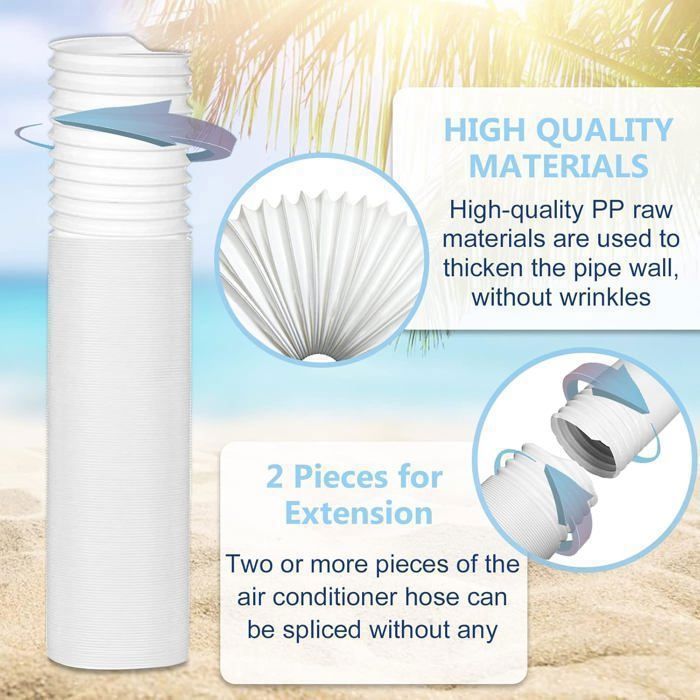 Tuyau D'évacuation Pour Climatiseur Mobile | Diamètre 150mm Ou 130mm, Longueur 1.5m Ou 2m, Extensible