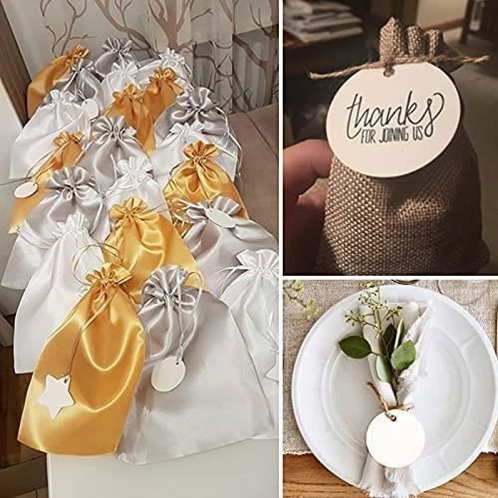 1000 Étiquettes De Prix Kraft/Blanches 3.5x5 Cm - Étiquettes Perforées Vierges Ou Marquées Pour Vêtements Bijoux
