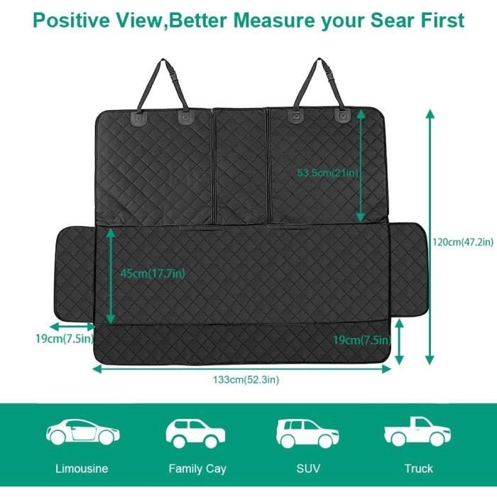 Oneisall Housse D'Extension De Siège Arrière Voiture - Protection Et Confort Pour Animaux Ou Enfants