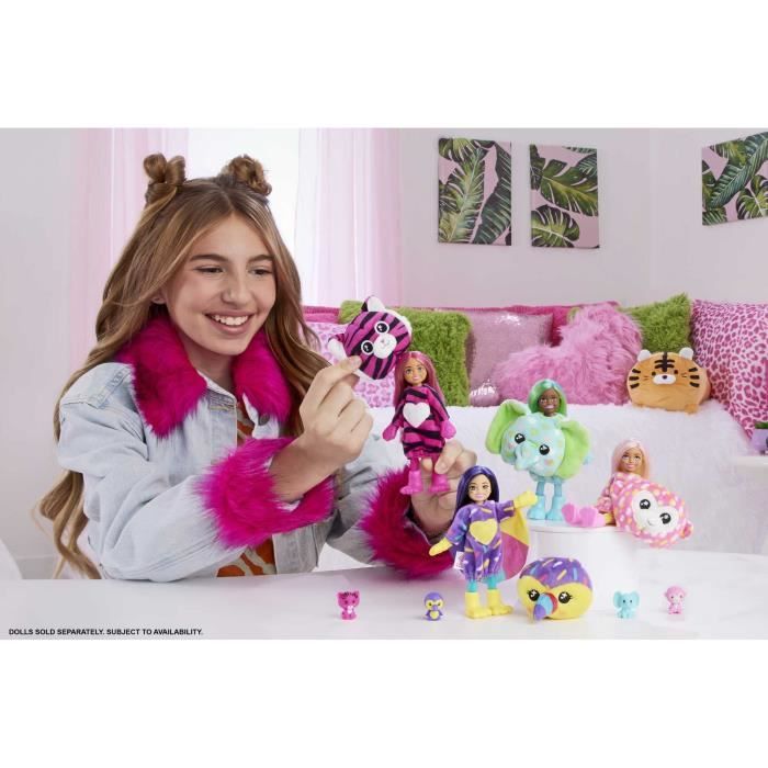 Coffret Barbie Cutie Reveal Série T-Shirt Hope - Poupée Mannequin Avec 10 Surprises, Costume Lion