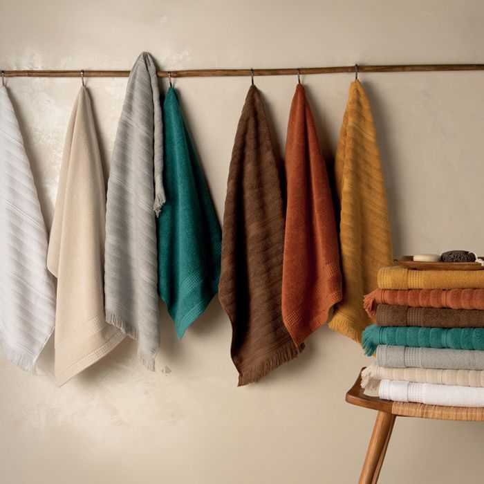 Serviette De Toilette 50x100 Cm Zebra Soft Coton Uni Bord Zèbre Beige