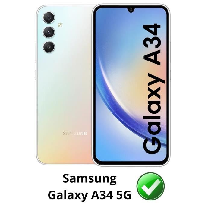 Verre Trempé pour Samsung Galaxy A34 5G [Pack 2] Film Vitre Protection  Ecran Phonillico®
