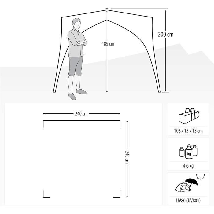 Qeedo Quick Coast Tente de Plage, Construction Rapide (Quick-Up-System ...